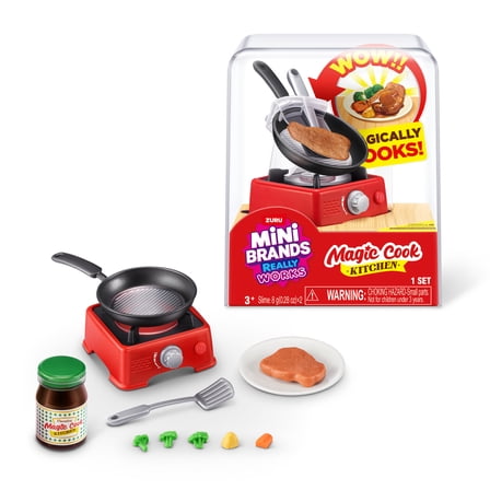Mini Brands Really Works Magic Cook Kitchen Series 1 Steak & Pan, Miniature Appliance Toy, for Kids, Teens & Adults Ages 3  by ZURU