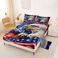 thumbnail image 2 of Manfei Usa Flag Eagle Queen Sheets,250 Years Anniversary Fireworks Queen Sheet Sets,4 Pieces,1 Flat Sheet, 1 Fitted Sheet and 2 Pillowcases, 2 of 6