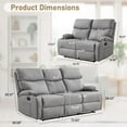 thumbnail image 2 of Light Grey Luxury 3+2 Seater Reclining Sofa Set, Oversized Faux Leather Recliner Couch Combination for Spacious Living Rooms and Home Theaters, 2 of 7