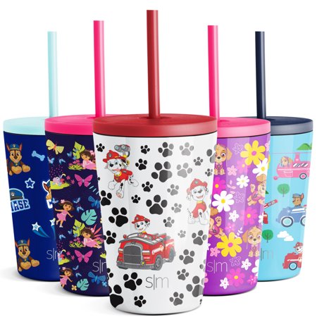 Simple Modern Viacom Kids Cup 12 Ounce Classic Tumbler with Lid and Silicone Straw - Vacuum Insulated Stainless Steel for Toddlers Girls Boys