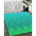 thumbnail image 3 of Ahgly Tapis Rond Lavable en Machine Intérieur Transitionnel Turquoise Foncé Vert, 3 Pieds Rond, 3 of 7
