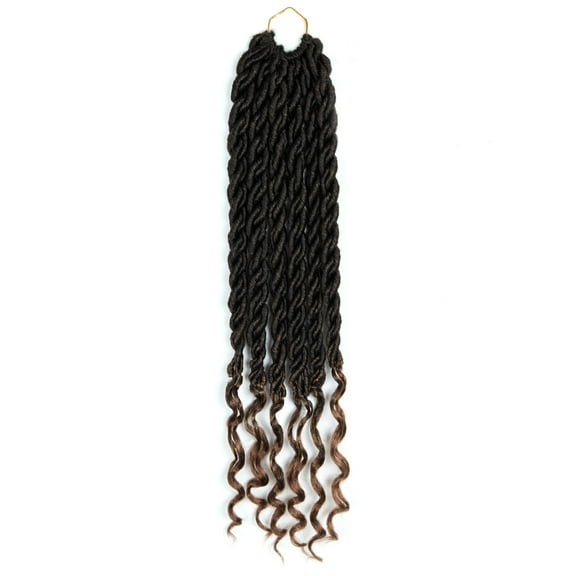 1 Bundles Twist Crochet Hair 22 Inch 24 Strands/pack Ombre Color Hair for Pigtail Twist Braiding Curly End Braiding Hair Extensions Multiple Tone Crochet Twist Braids Hair for Braiding