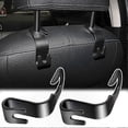 thumbnail image 4 of 2-Pack Open Hook for Car Seat Back Storage Accessory Multifunctional Pendant Hanger Silver Tone Universal Fit for Vehicles, 4 of 5