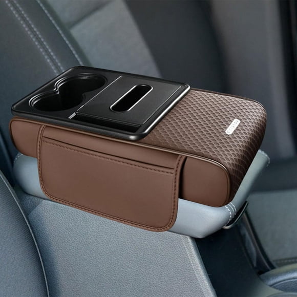 Colaxi Car Armrest Box Mat Auto Interior Accessories Arm Rest Storage Box Console Organizer Car Organizer Front Seat for Trucks coffee