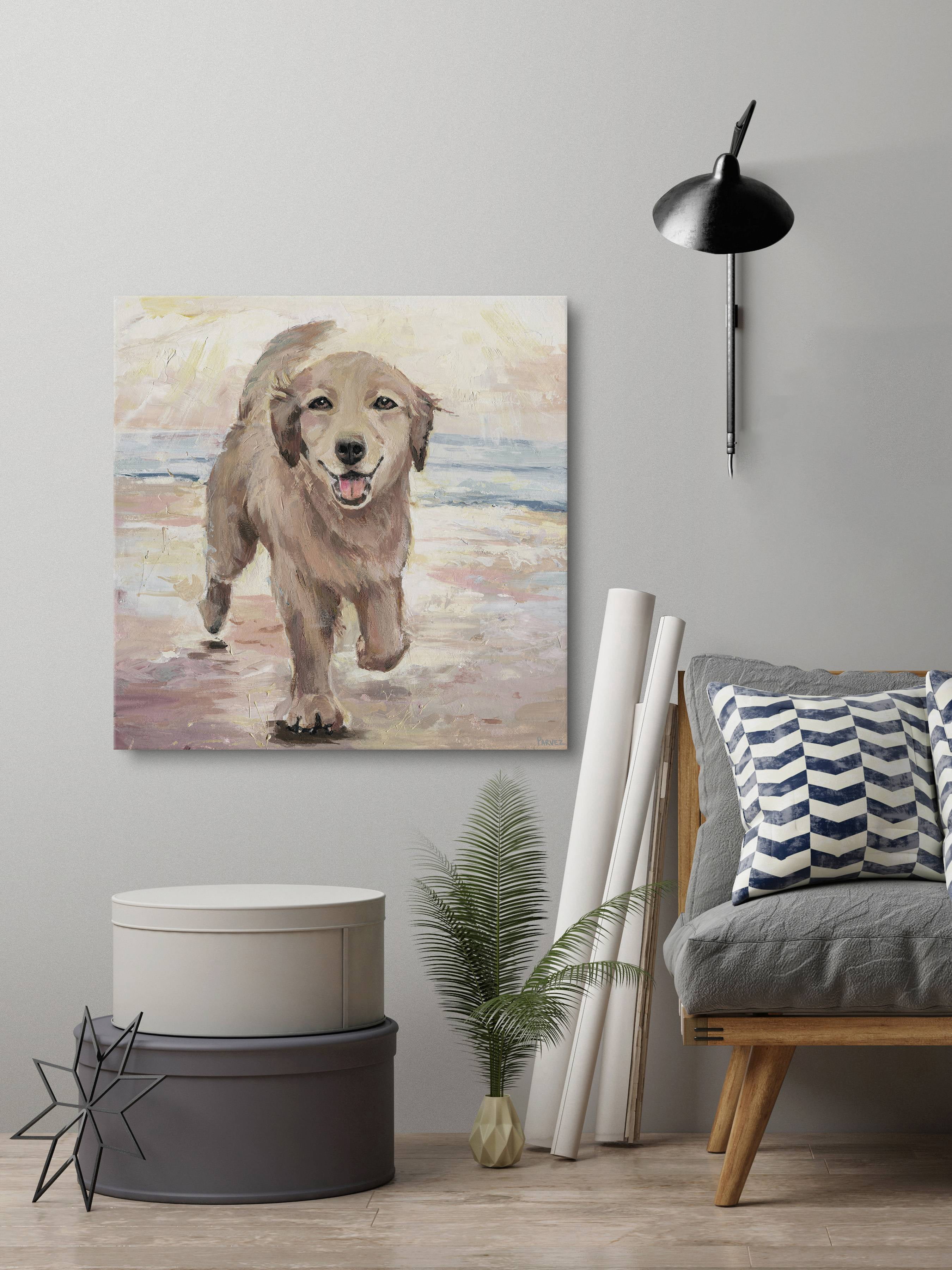 Parvez Taj Merry Puppy Canvas Wall Art