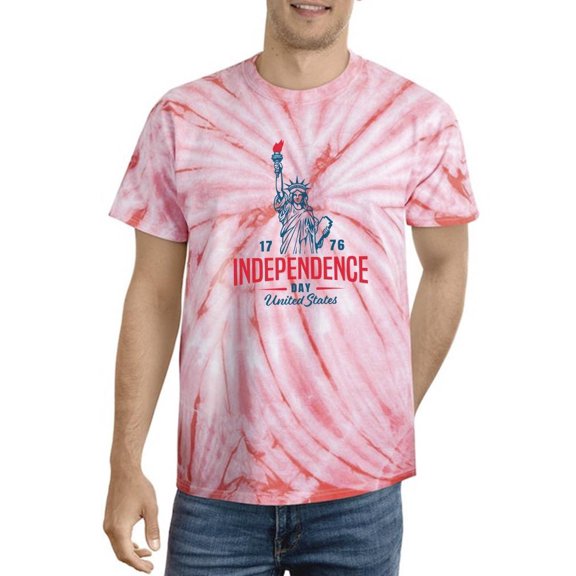 Happy 4Th July Statue. Tie Dye Cyclone Men -Image by Shutterstock, Male Large