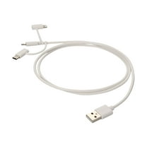 3ft [1m] USB-A 2.0 to , USB-C 3.1, Micro-USB 2.0 [B] Male to Male White Cable (usb2lgtcm1mw)