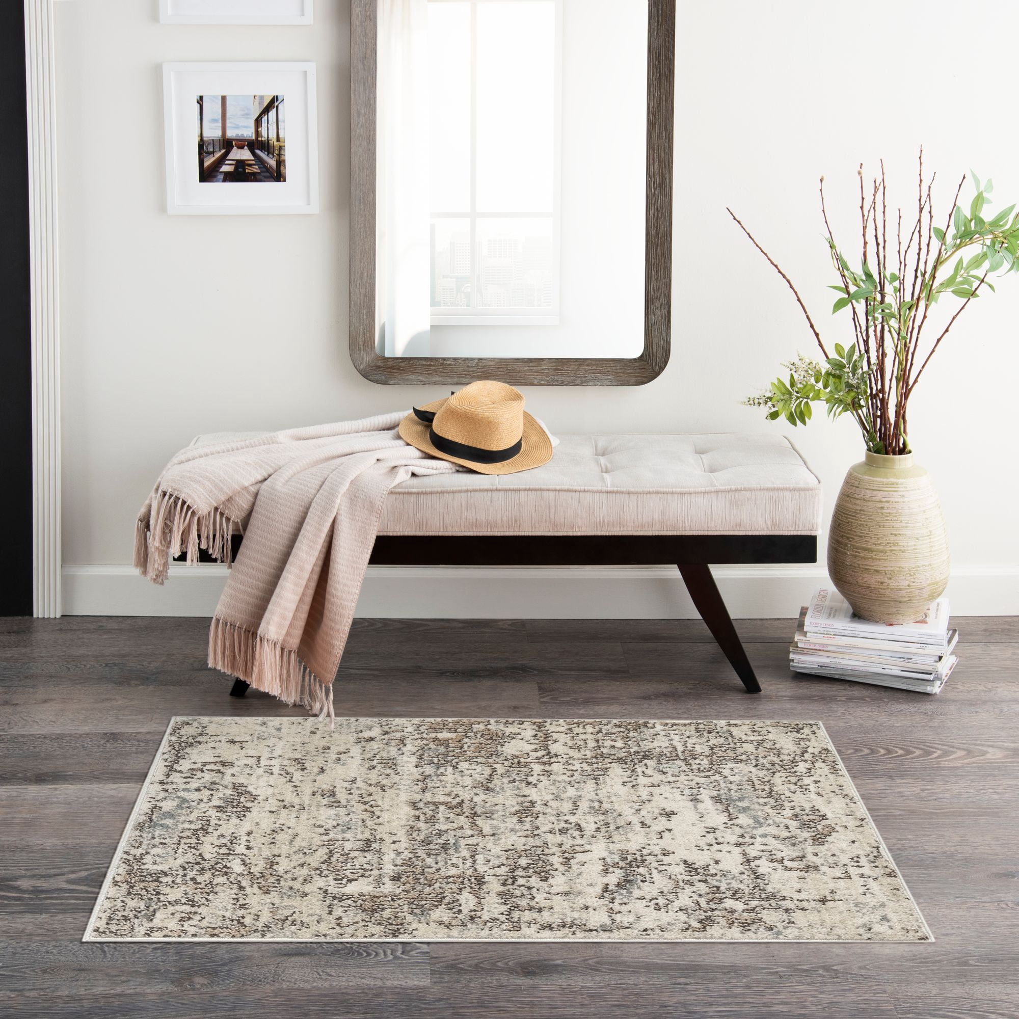 Nourison Concerto 2'2" x 3'9" Ivory Beige Modern Indoor Rug