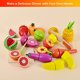thumbnail image 1 of 35 piezas de comida de juego de madera para niños cocina, juguetes de corte simulado con b Fun Little Toys FUN LITTLE TOYS, 1 of 2