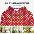thumbnail image 4 of Sigee Red Polka Dot for Women's Pullover Hoodie Sweatshirts Adult Casual Long Sleeve Sweatshirts ,Sizes S-2XL-Large, 4 of 7