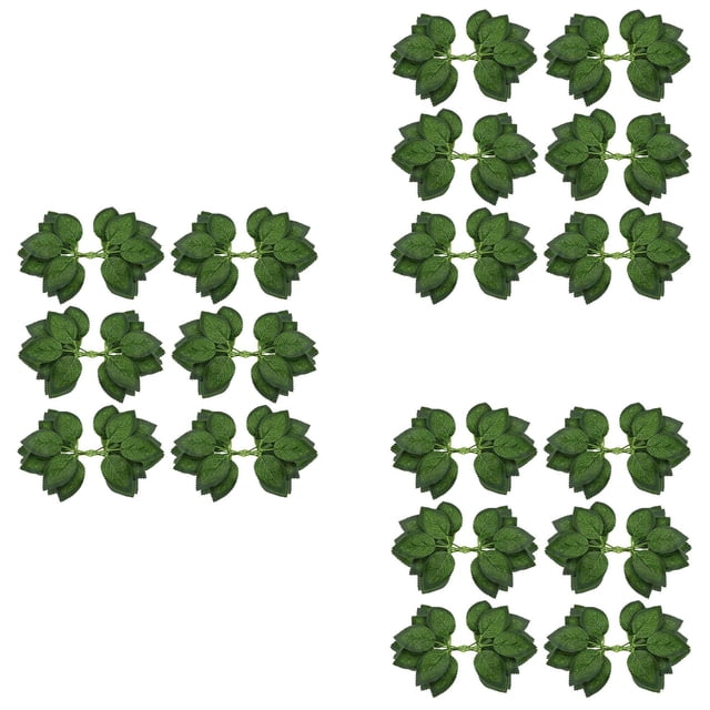 Artificial Leaves for Roses Decorations - 108 Silk Green Roses Flowers Leaf with Realistic Vines Flexible Stems