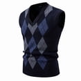 thumbnail image 6 of Baeitkot Men's V-Neck Sleeveless Top Men's Colorblock V-Neck Sleeveless Knit Sweater Casual Layering Top Blue Free Size, 6 of 6