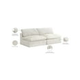 thumbnail image 2 of Meridian Furniture Cozy Cream Velvet Modular Armless Loveseat, 2 of 4