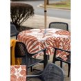 thumbnail image 4 of Outdoor Tablecloth with Umbrella Hole & Zipper, Burnt Orange Coastal Starfish Square Tablecloth 54x54 Inch, Summer Coral Shell Nautical Beach Patio Table Cover Waterproof Table Cloth for Picnic/Party, 4 of 7