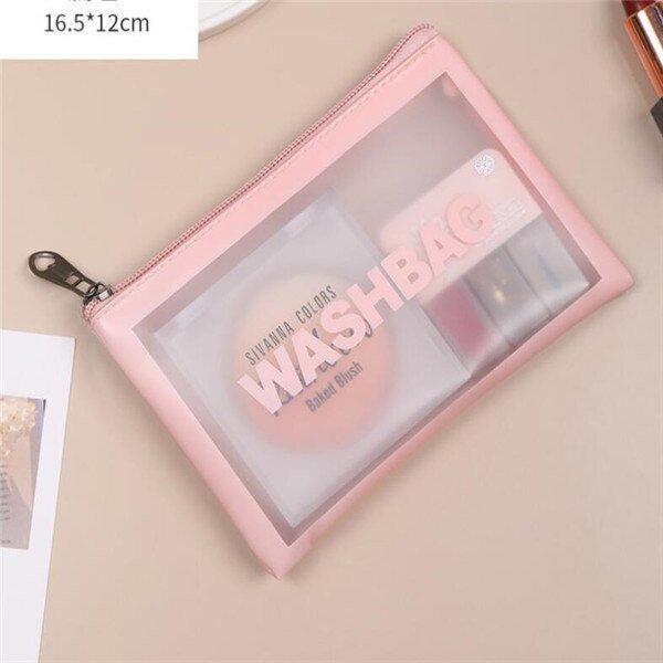Bolsas de cosméticos de viaje translúcidas para mujer, neceser de Pvc con cremallera, resistente al agua, organizador de artículos de aseo, estuche de belleza LIUWENJING unisex