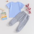 thumbnail image 3 of Bagilaanoe 2Pcs Toddler Baby Boy Easter Clothes Print Short Sleeve T-shirts Tops + Sweatpants 6M 12M 18M 24M 3T Kids Casual Sweatsuits Pants Set, 3 of 8