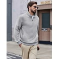thumbnail image 6 of Pinspark Men's Quarter Zip Pullover Long Sleeve Mock Neck Sweatshirts with Pockets Thermal Midweight Polo Shirt Relaxed Fit, 6 of 7