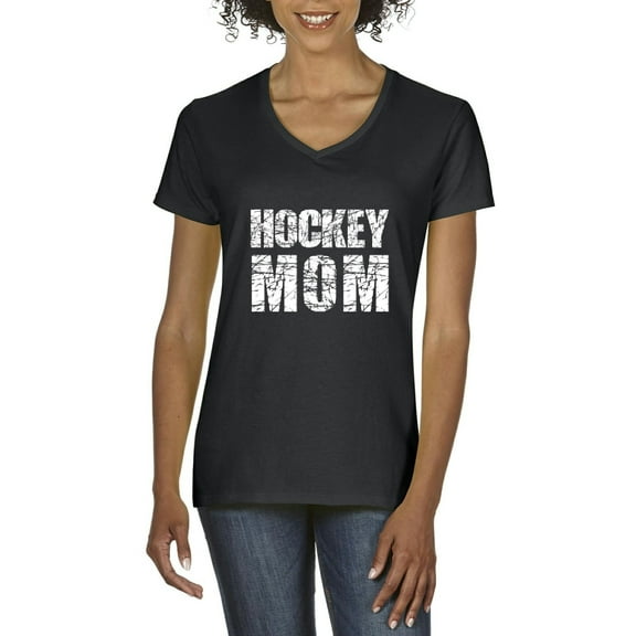 IWPF - Women's T-Shirt V-Neck Short Sleeve - Hockey Mom
