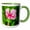 Green/White, variant on 3drose, Hibiscus Flower Dips over Green Foliage, Ranthambore, Rajasthan, India, 11oz Two-tone Black Mug