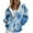 Blue, variant on Sweatshirt for Women Spring And Autumn Winter Printed Fashion Tie Dye Pattern Hooded Sports Shirt Sleeve Pocket Jacket Loose Zip Up Hoodie