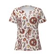 thumbnail image 3 of Naloa Rabbit And Egg Print T-Shirts Short Sleeve V Neck Tees for Women Fashion Tops Trendy Lightweight Soft Casual Summer Outfits Clothes, 3 of 5