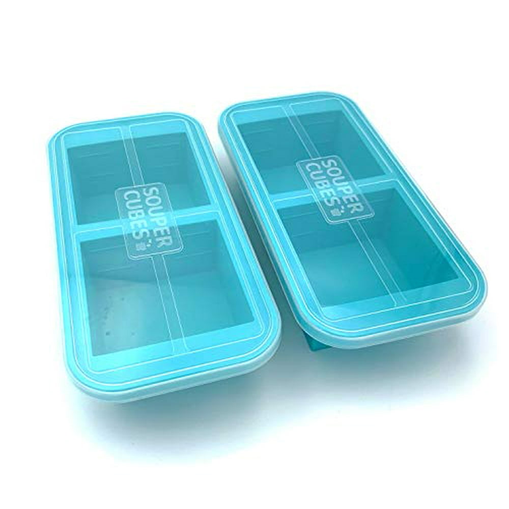 Souper Cubes 2Cup ExtraLarge Silicone Freezer Tray with lid 2 pack