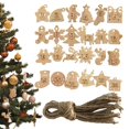 thumbnail image 3 of Calendario de Adviento de Navidad de Cuenta atrás con números, colgante de madera, bolsas de regalo de Navidad, etiqueta de número, etiquetas colgantes, Año Nuevo, 1-24, 3 of 4