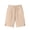 Beige#shorts for women with pockets, variant on aohooy Womens Summer Linen Shorts Elastic Waist Drawstring Beach Vacation Shorts Side Split Buttons Lounge Short with Pocket Khaki,M