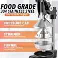 thumbnail image 4 of Zulay Kitchen Extra Tall Manual Citrus Juicer - Black, 4 of 8