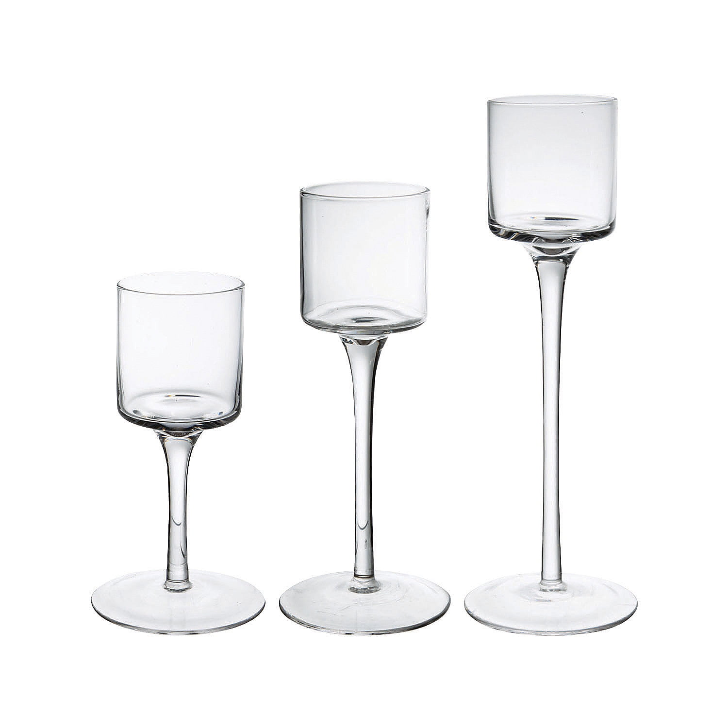 Stemmed Glass Votive Holders (3 Pcs) Home Decor 3 Pieces