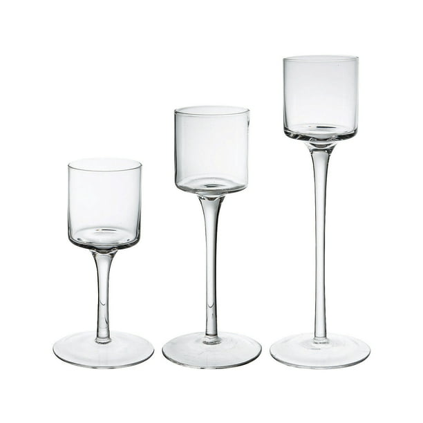 Stemmed Glass Votive Holders (3 Pcs) Home Decor 3 Pieces Walmart
