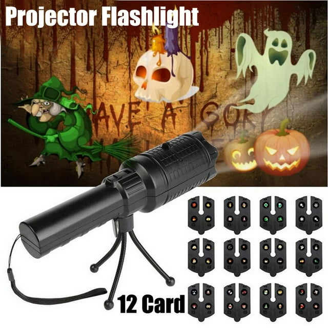 Halloween Indoor Insertion Flashlight Projector with Dynamic Lighting Cards for