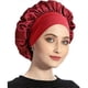 thumbnail image 3 of (Black+Wine Red) 2 Pieces Silk Hair Cap for Night, Satin Cap for Women, Soft Elastic Satin Cap, Silk Night Cap, 3 of 5