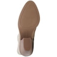thumbnail image 4 of LUCKY BRAND Womens Beige Western Inspiration Embellished Padded Lakelon Almond Toe Stacked Heel Zip-Up Leather Booties 9.5 M, 4 of 4
