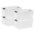 thumbnail image 1 of IRIS 42 L Plastic Storage Bins with Lids Clear Latching Stackable Totes, 4 Pack, 1 of 10