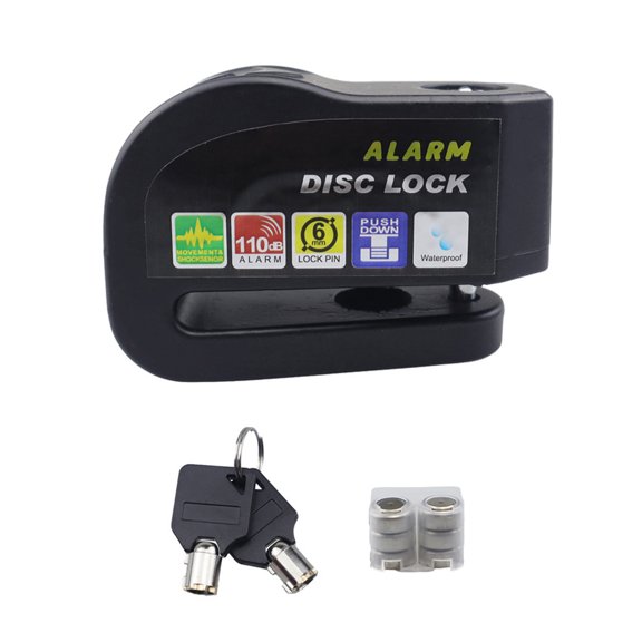 BIBABLYKE Disc Brake Lock Alarm Motorcycle Scooter Wheel Disc Lock with 110dB Alarm Sound Waterproof Brake Lock Anti-theft Lock