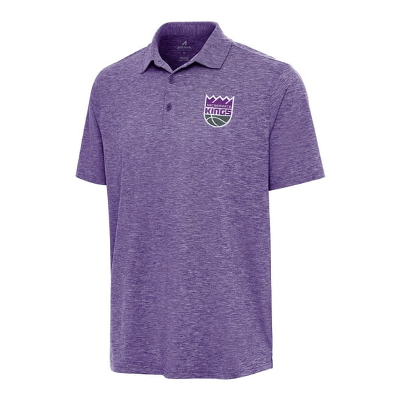 Men's Antigua Heather Purple Sacramento Kings Par 3 Polo
