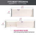 thumbnail image 4 of Organizador de divisores de cajones, paquete de 4, separadores ajustables de 4 pulgadas de alto, ampliables de 11 a 17 pulgadas para dormitorio, baño, armario, ropa, oficina, almacenamiento de cocina,, 4 of 5