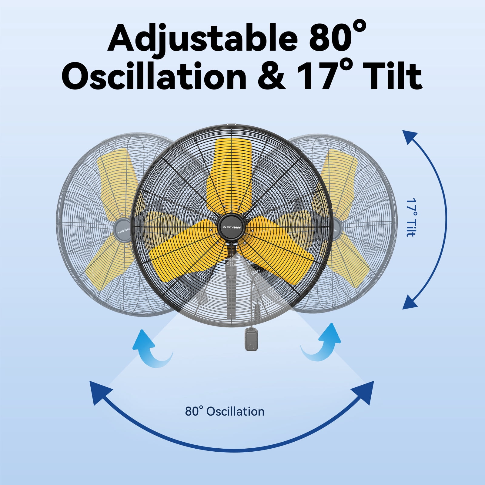 24 Inch 9500 CFM Waterproof Wall Fan Pro Series - Outdoor High Velocity Wall Mount Fan with Enclosed Motor for Residential, Warehouse, Patio, Shop, Garage, Barn UL Safety Listed