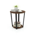 thumbnail image 2 of Canddidliike Round End Table with Open Shelf and Metal Frame-Walnut, Modern Nightstand, End Table for Bedroom Living Room, 2 of 6