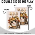 thumbnail image 3 of Hello Fall Cat Small Decorative Garden Flag, Autumn Kitty Kitten Yard Lawn Outside Decor, Thanksgiving Seasonal Pumpkin Leaves Flower Floral Outdoor Home Decoration Double Sided 12 x 18, 3 of 5