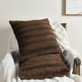 thumbnail image 4 of Cheer Collection Faux Fur Throw Pillows 22" x 22", Set of 2 - Chocolate, 4 of 5
