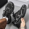 thumbnail image 3 of Men's Silver Grey Retro Chunky Sneakers, Breathable Mesh Athletic Shoes, Non-Slip Running Shoes for Streetwear & Daily Wear, 3 of 9