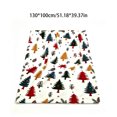 thumbnail image 3 of Cififendec Christmas Multi Color Tree Print Fleece Throw Blanket, 51.18"×39.37", Soft Plush Blanket with Xmas Tree Patterns for Bed Sofa Holiday Lounging, 3 of 7