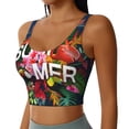 thumbnail image 2 of Vsdgher Summer Birds and Flowers Print Women Sleeveless Athletic Tank Top Built-in Bra Camisole Sports Vest for Yoga Running Fitness Exercise with Removable Pads, 2 of 8
