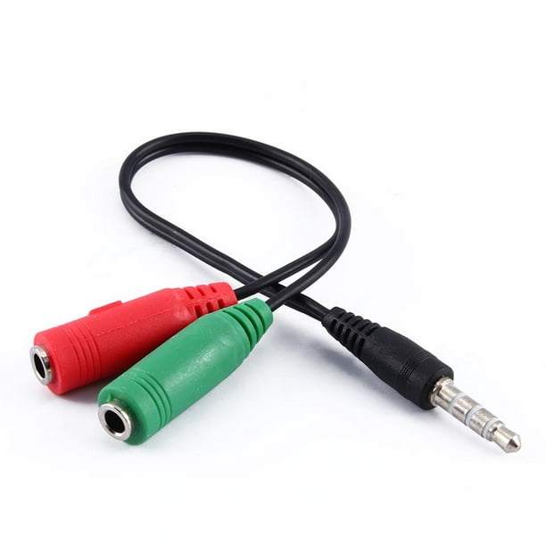 Cable Double Jack Adaptateur Audio et Micro Compatible pour