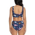 thumbnail image 3 of Wukai Dinosaur Women's Bikini Set Two Piece,wimsuit High Waisted V Neck Twist Front Adjustable Spaghetti Straps Bathing Suit-, 3 of 7