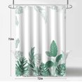 thumbnail image 4 of Green Tropical Leaves Plant Shower Curtains for Bathroom, 72" x 72" Spring Natural Plant Weighted Hem Waterproof Fabric Shower Curtain Set with 12 Hooks, 4 of 6