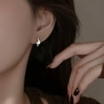 thumbnail image 5 of 925 Sterling Silver CZ Love Hoop Earrings for Women Teens Small Heart Huggie Earrings, 5 of 11