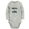 thumbnail image 2 of iDzn Drool is Cool Funny Rompers, Newborn Baby Unisex Bodysuits, Infant Jumpsuits, Toddler Kids Long Sleeve Oufits (Gray, 0-6 Months), 2 of 5